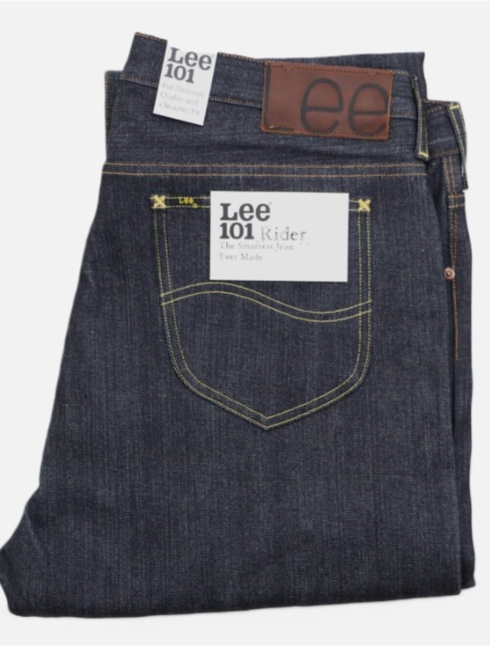 Lee 101 Rider Men's Jeans Japanese Dry Selvedge Denim 13.75 oz Made in Italy New